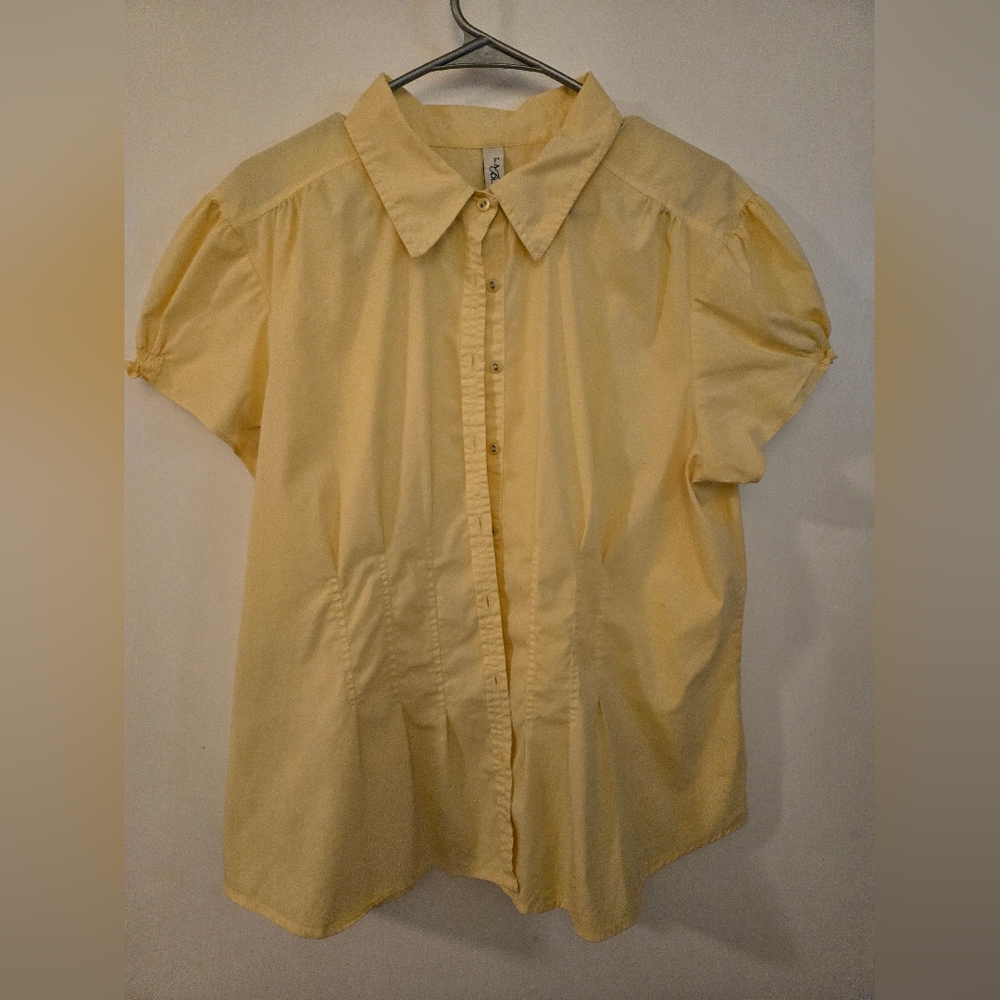 Yellow Button-Up Blouse